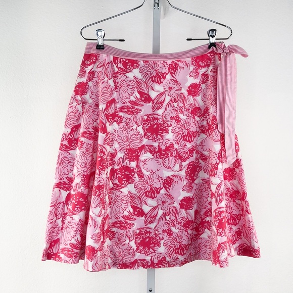elevenses Dresses & Skirts - Elevenses Pink White Floral Print A Line Skirt